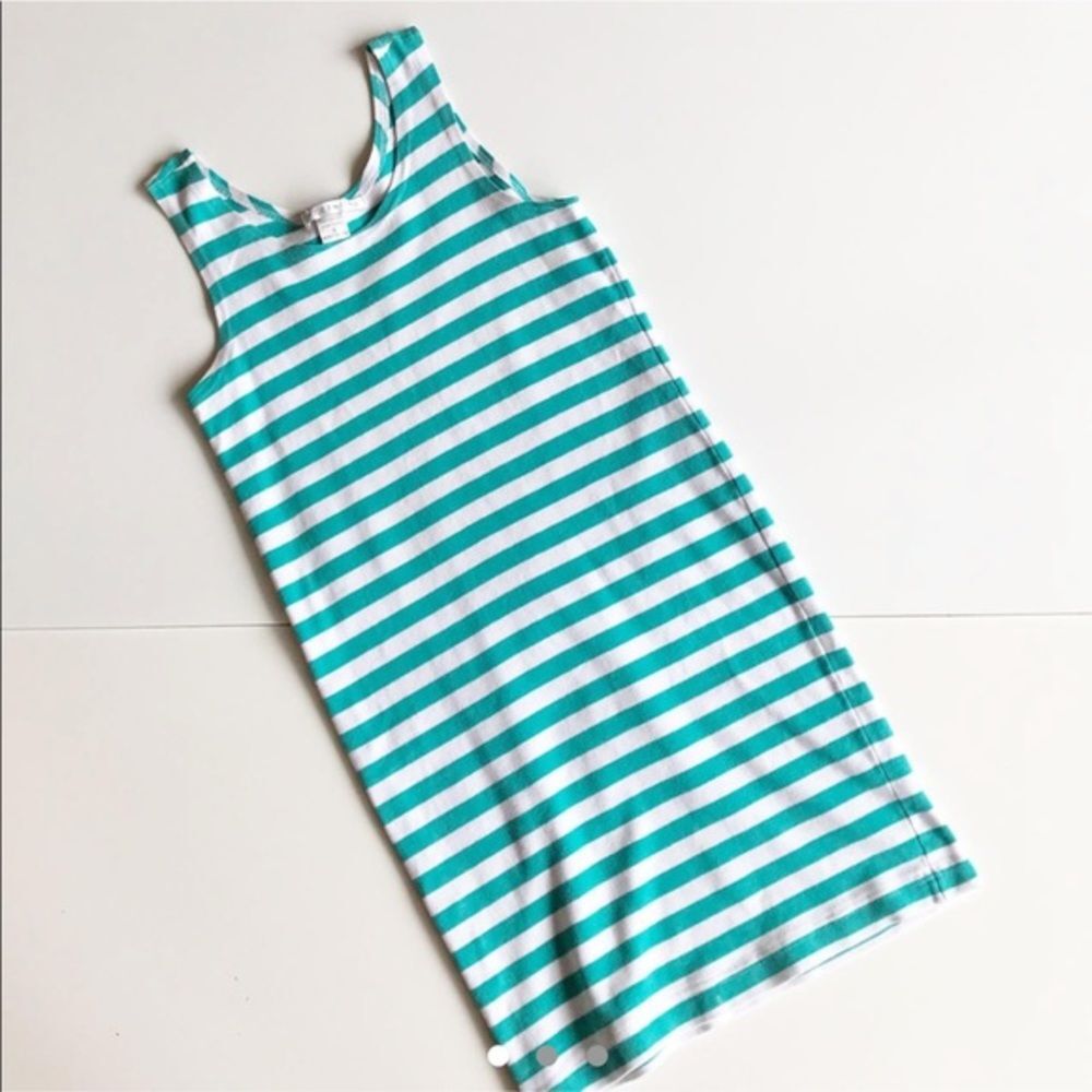 90s Vintage cotton striped tank dress xs s 0 2 women nautical limited summer